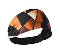 Stained Glass Orange Black Halloween Moisture Wicking womens headbands Elastic hairband for Yoga hiking hiking Athletic Sports vinchas para el cabello de mujer