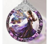 Stained Glass Ornament - Fairy Christmas Decor for Tree, Gift Exchange Ideas