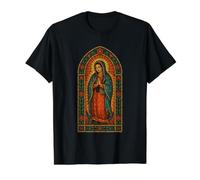 Stained Glass Our Lady of Guadalupe Value Graphic T-Shirt, Men, Black, M