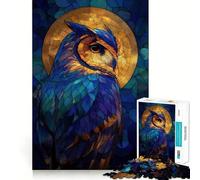 Stained Glass Owl 1000 Pieces Jigsaw Puzzles for Teenagers Boost Memory Stress Release Premium Cut Cherished Gift 38x52cm