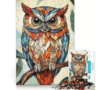 Stained Glass Owl Adults Puzzles 1000 Piece Jigsaws Reason Skill Toy Slow Enjoy Exact Cut Art Collection Piece 38x26cm