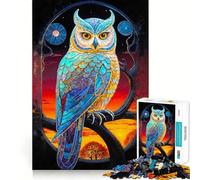 Stained Glass Owl Wonder Jigsaw Puzzles 1000 Pieces for Teenagers Thought Toy Shared Fun Precise Edge Santa Wish Item 50x75cm