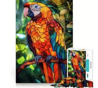 Stained Glass Parrot 1000 Pieces Jigsaws Adults Puzzles Logic Boost Toy Bonding Time Premium Edge Premium Gift 38x26cm