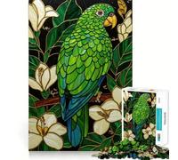 Stained Glass Parrot Hard Jigsaw Puzzle for Adults 1000 Pieces Recall Upgrade Gentle Relax Clear Cut Unique Gift 38x52cm