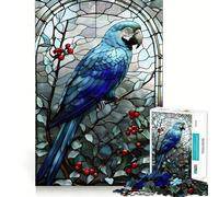 Stained Glass Parrot Jigsaw Puzzle for Adults 1000 Pieces Smart Reason Toy Group Joy Smooth Edge Fine Art Piece 50x75cm