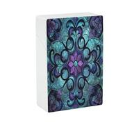 Stained Glass Pattern Cigarette Case Stylish Lightweight Pocket Holder Case for Smoke Waterproof Cigarette Dispenser Cigarettes Accessories for Outdoor Camping Hiking