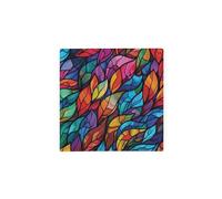 Stained Glass Pattern Glass Hot Pot Stand - Square Kitchen Trivet Housewarming Gift 20cm x 20cm (8" x 8")