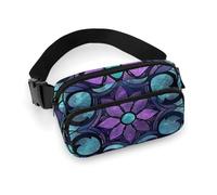 Stained Glass Pattern Printed Fanny Pack Fanny Packs for Women Men,Crossbody Bag Large Chest Bag with Adjustable Strap for Outdoors Workout Traveling Casual Running, Stained Glass Pattern, 20x13cm