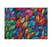 Stained Glass Pattern Worktop Protector - Large Smooth Kitchen Chopping Board with Non-Slip Feet 39cm x 28.5cm (15" x 11")