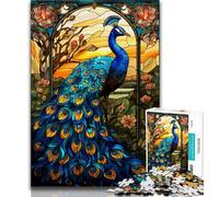 Stained Glass Peacock 2000 Piece Jigsaw Puzzles for Adults & Teens,Family Game Stress Reliever Difficult Challenge Artists Collection,Fine Art 70x100cm