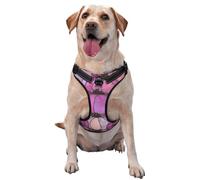 Stained Glass Pink Pumpkins No Pull Dog Harness Adjustable Reflective Oxford Easy Control Medium Large Dog Harness