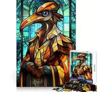 Stained Glass Plague Doctor 1000 Piece Jigsaw Puzzle for Adults Think Smart Toy Indoor Fun Smooth Cut Santa Wish Pick 38x52cm