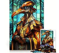 Stained Glass Plague Doctor 1000 Piece Jigsaw Puzzle for Adults Think Smart Toy Indoor Fun Smooth Cut Santa Wish Pick 50x75cm