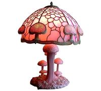 Stained Glass Plant Series Decorative Table Light - Ideal Rustic Home Decor Gift for Women and Men - Retro Style Reading Lamp, Nightstand Bedside Desk Lamp - Night Light