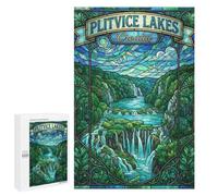 Stained Glass Plitvice Lakes Croatia Adult Puzzle, 1000 PCS, Relaxing Jigsaw Activity, A Satisfying Project for Experienced Puzzlers, for Cosy Nights