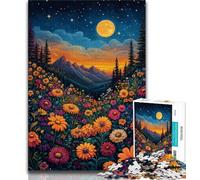 Stained Glass Poppies Jigsaw Puzzles for Adults 1000 Piece,Challenging Game And Family Play with Fully Interlocking Randomly Shaped Pieces 38x26cm