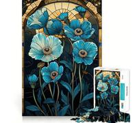 Stained Glass Poppies Jigsaw Puzzles for Adults 1000 Pieces Pure Logic Toy Stress Free Sharp Cut Santa Wish Item 50x75cm