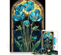 Stained Glass Poppy Panel Jigsaw Puzzle for Adults 1000 Pieces Smart Reason Toy Group Joy Smooth Edge Fine Art Piece 50x75cm