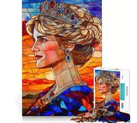 Stained Glass Princess Diana 1000 Piece Jigsaw Puzzles for Adults Jigsaw Strong Logic Toy Group Play Clear Edge Perfect Present 38x26cm