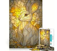Stained Glass Rabbit Portrait 1000 Pieces Jigsaws Adults Puzzles Logic Boost Toy Bonding Time Premium Edge Premium Gift 38x52cm