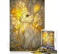Stained Glass Rabbit Portrait 1000 Pieces Jigsaws Adults Puzzles Logic Boost Toy Bonding Time Premium Edge Premium Gift 38x52cm