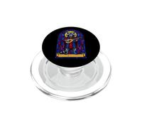 Stained Glass Raccoon Bard Playing Lute Medieval Cool Funny PopSockets PopGrip for MagSafe