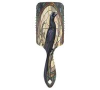 Stained Glass Raven Air Cusion Comb, Anti Static Brush Hair, Hair Brushes Women