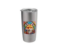 Stained Glass Red Fox Stainless Steel Insulated Tumbler