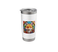 Stained Glass Red Fox Stainless Steel Insulated Tumbler