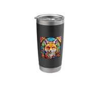 Stained Glass Red Fox Stainless Steel Insulated Tumbler