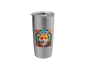 Stained Glass Red Fox Stainless Steel Insulated Tumbler