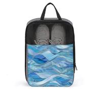 Stained Glass Rolling Ocean Waves Shoe Bag for Travel Daily Use Anti-dust Storage Carrier Golf Shoe Pouch