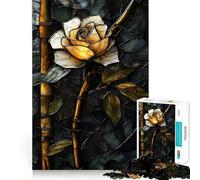 Stained Glass Rose Jigsaw Puzzle for Adults 1000 Pieces Smart Reason Toy Group Joy Smooth Edge Fine Art Piece 50x75cm