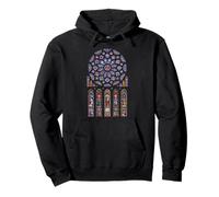 Stained Glass Rose Window, Chartres Cathedral France Art Pullover Hoodie