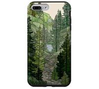 Stained Glass Sage Green Pine Forest Mountain Landscape Case for iPhone 7 Plus/8 Plus