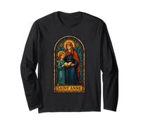 Stained Glass Saint Anne Long Sleeve T-Shirt