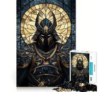 Stained Glass Samurai 1000 Piece Jigsaw Puzzles for Adults Teenagers Brain Game Mind Calm Exact Cut 38x52cm