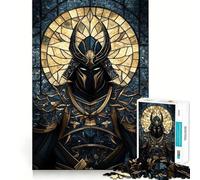 Stained Glass Samurai Jigsaw Puzzles 1000 Pieces for Teenagers Thought Toy Shared Fun Precise Edge Santa Wish Item 50x75cm