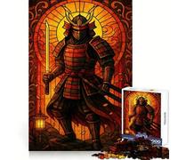 Stained Glass Samurai Warrior Hard Jigsaw Puzzle for Adults 1000 Pieces Recall Upgrade Gentle Relax Clear Cut Unique Gift 38x26cm