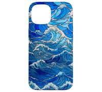 Stained Glass Sea Wave Nautical Style for Women Case for iPhone 15