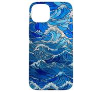 Stained Glass Sea Wave Nautical Style for Women Case for iPhone 15 Plus