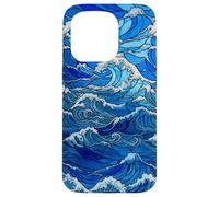 Stained Glass Sea Wave Nautical Style for Women Case for iPhone 15 Pro