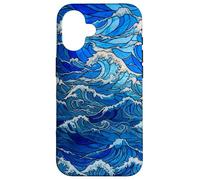 Stained Glass Sea Wave Nautical Style for Women Case for iPhone 16