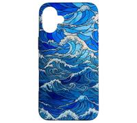 Stained Glass Sea Wave Nautical Style for Women Case for iPhone 16 Plus
