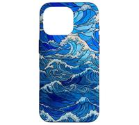 Stained Glass Sea Wave Nautical Style for Women Case for iPhone 16 Pro
