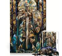 Stained Glass Sentinel 1000 Piece Jigsaw Puzzle for Adults Think Smart Toy Indoor Fun Smooth Cut Santa Wish Pick 38x26cm