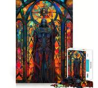 Stained Glass Sentinel 1000 Pieces Jigsaw Puzzles for Teenagers Mind Skill Toy Leisure Fun Design Assembly Elegant Gift 50x75cm