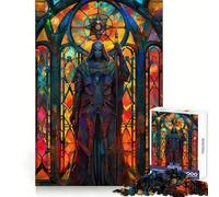 Stained Glass Sentinel Adults Puzzles 1000 Piece Jigsaws Mind Exercise Toy Relaxed Mind Design Assembly Santa Wish Gift 38x52cm