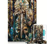 Stained Glass Sentinel Jigsaw Puzzles 1000 Pieces for Adults Boost Recall Relax Mind Accurate Edge Santa Wish List 50x75cm