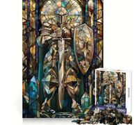Stained Glass Sentinel Jigsaw Puzzles 1000 Pieces for Adults Boost Recall Relax Mind Accurate Edge Santa Wish List 50x75cm
